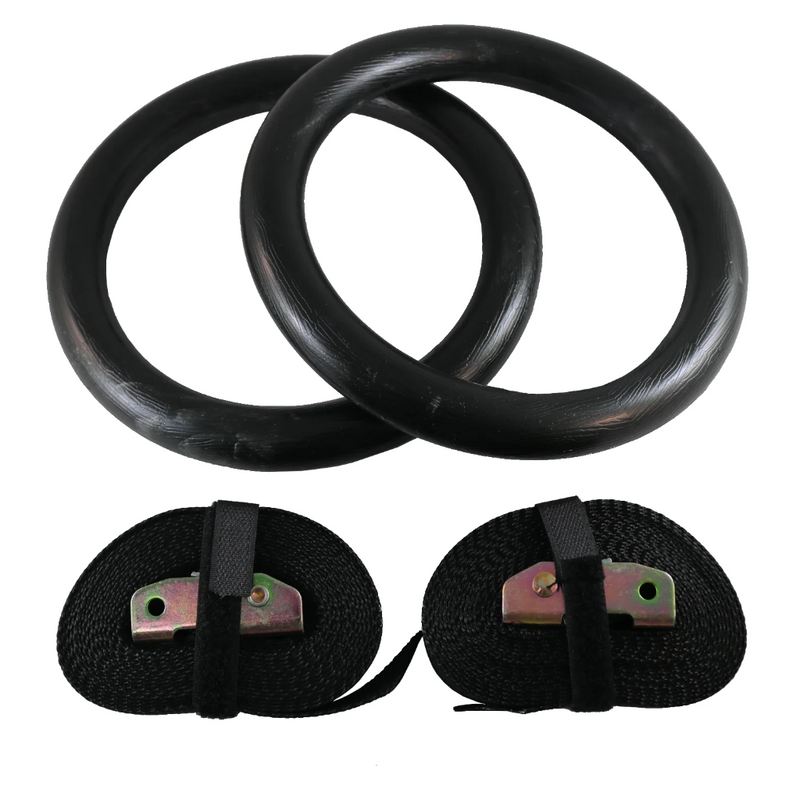 Gymnastic Rings Pair with Straps for Calisthenics & Bodyweight Exercise