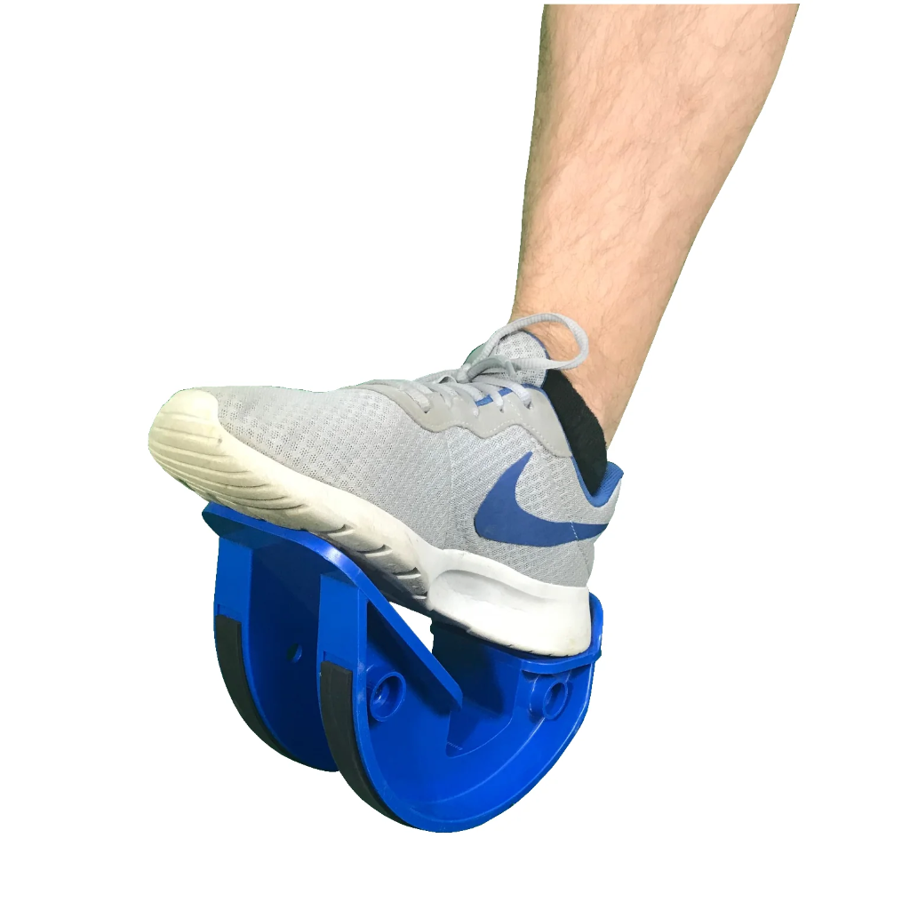 A foot resting in the ProStretch that is used to train and strengthen the foot and ankle.