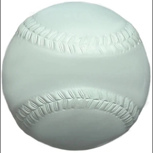 A white baseball-sized underload training ball with stitching, designed for high velocity training.