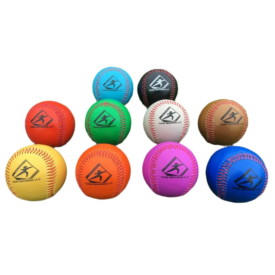 Complete set of weighted baseballs made from durable synthetic leather, designed for progressive arm strength training and improved pitch control.